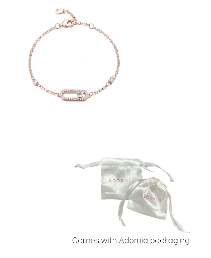Adornia Rose Gold Cz Dancing Stone Bracelet