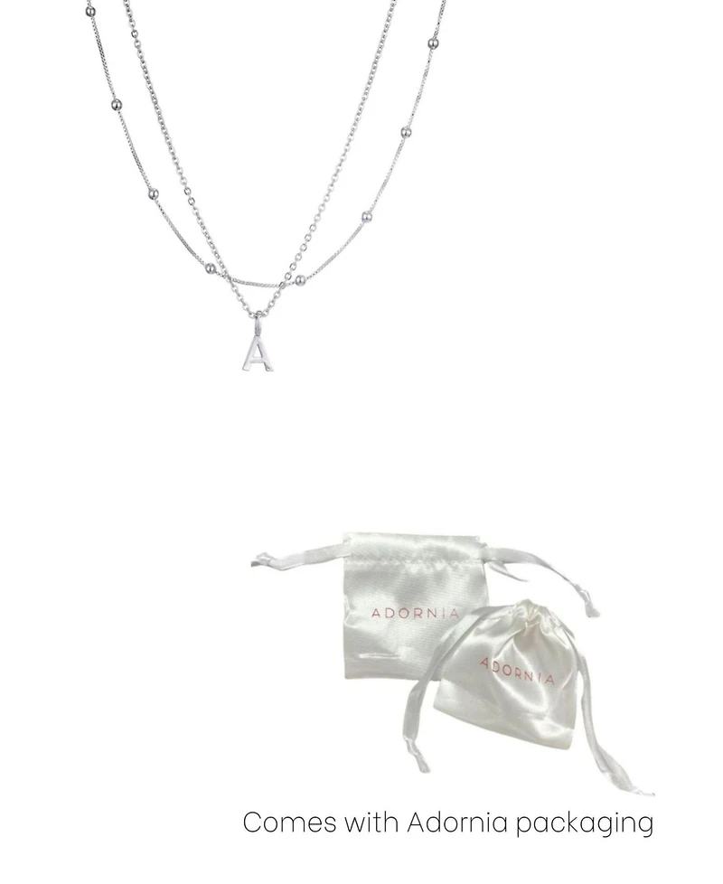 Adornia Silver Layered Initial Necklace