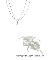 Adornia Silver Layered Initial Necklace