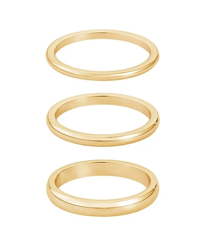 Adornia Tarnish Resistant Gold Stacking Band Ring Set