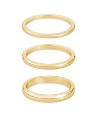 Adornia Tarnish Resistant Gold Stacking Band Ring Set