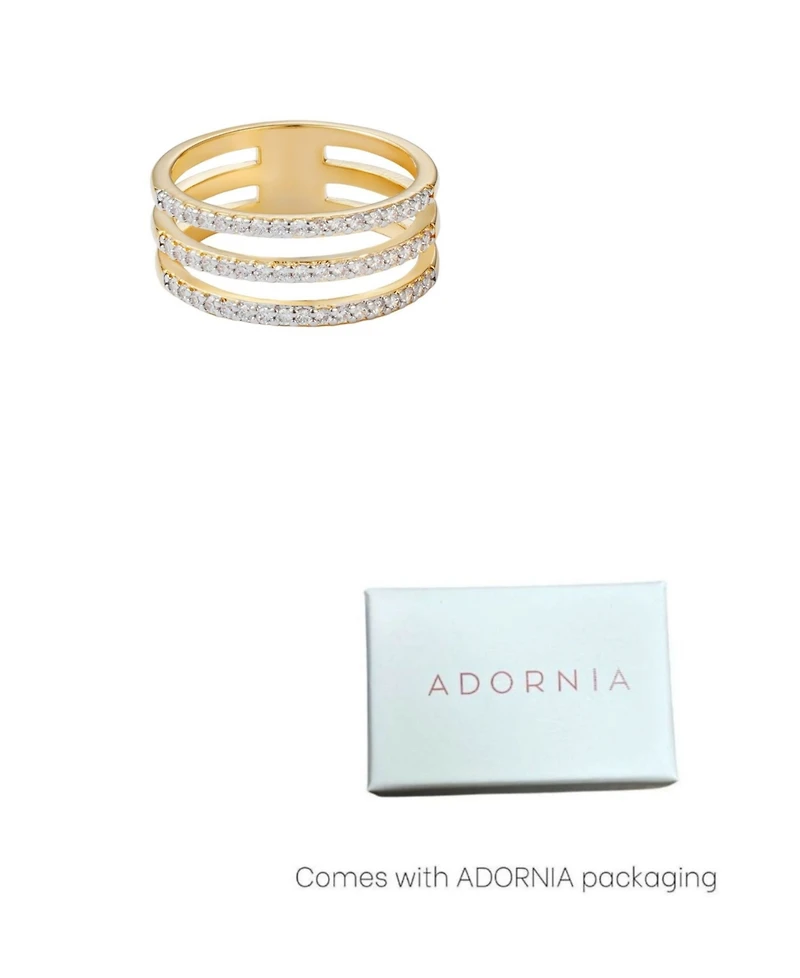 Adornia Gold Cz Triple Band Ring