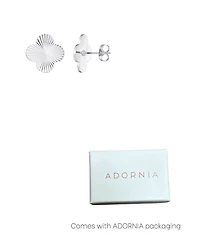 Adornia Silver Prismatic Clover Stud Earrings