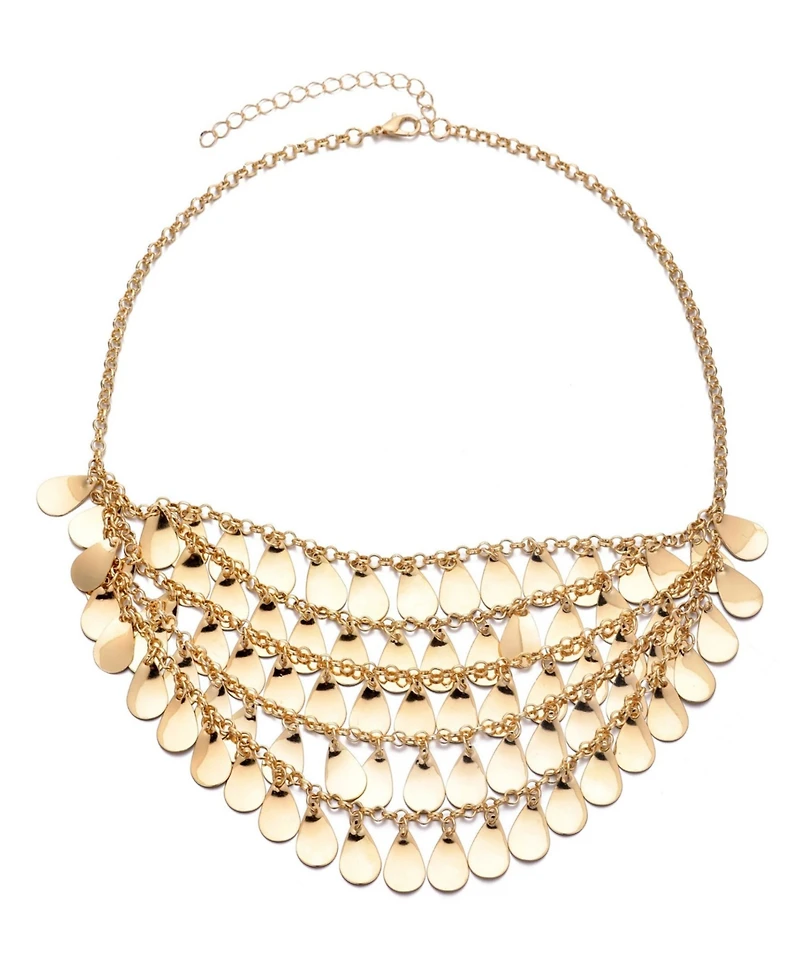 Adornia Gold Droplet Bib Necklace