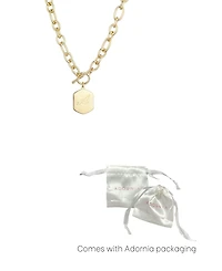 Adornia Gold Monogram Initial Chunky Toggle Necklace