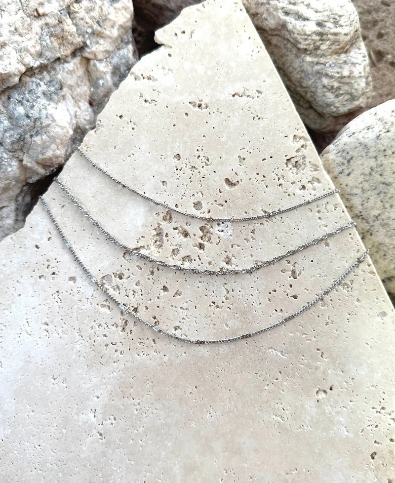 Adornia Silver 3-Chain Necklace Set