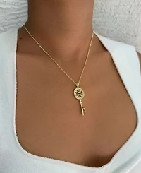 Adornia Gold Ornate Key Pendant Necklace