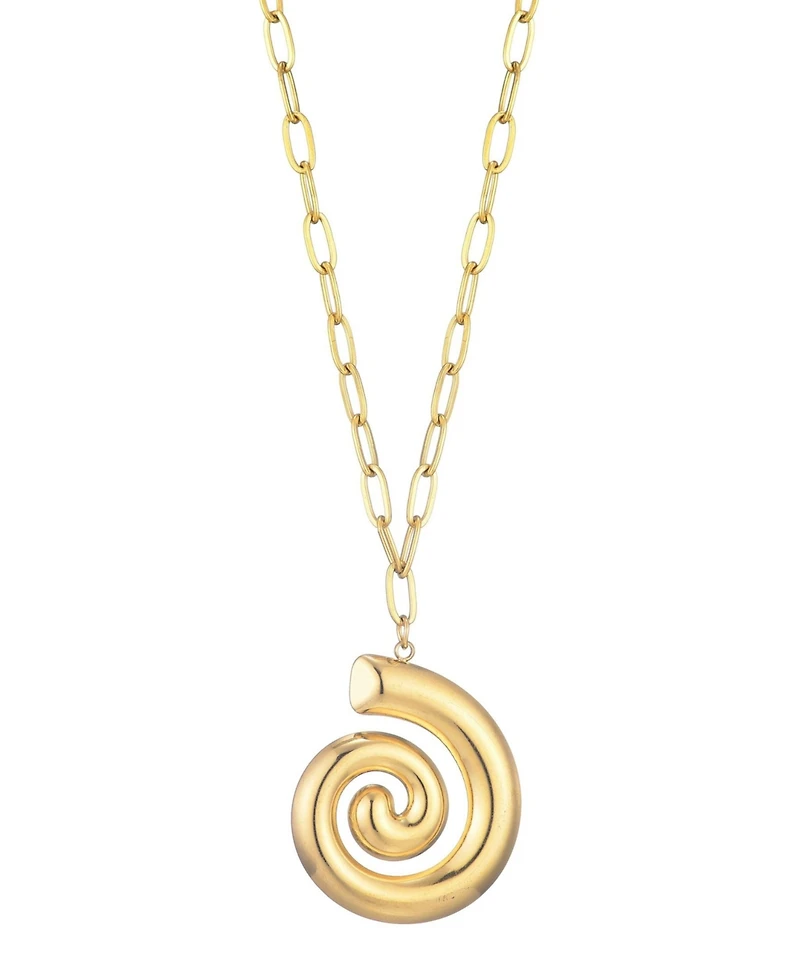Adornia Tarnish Resistant Gold Swirl Paperclip Pendant Necklace