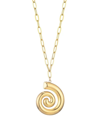 Adornia Tarnish Resistant Gold Swirl Paperclip Pendant Necklace