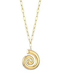 Adornia Tarnish Resistant Gold Swirl Paperclip Pendant Necklace