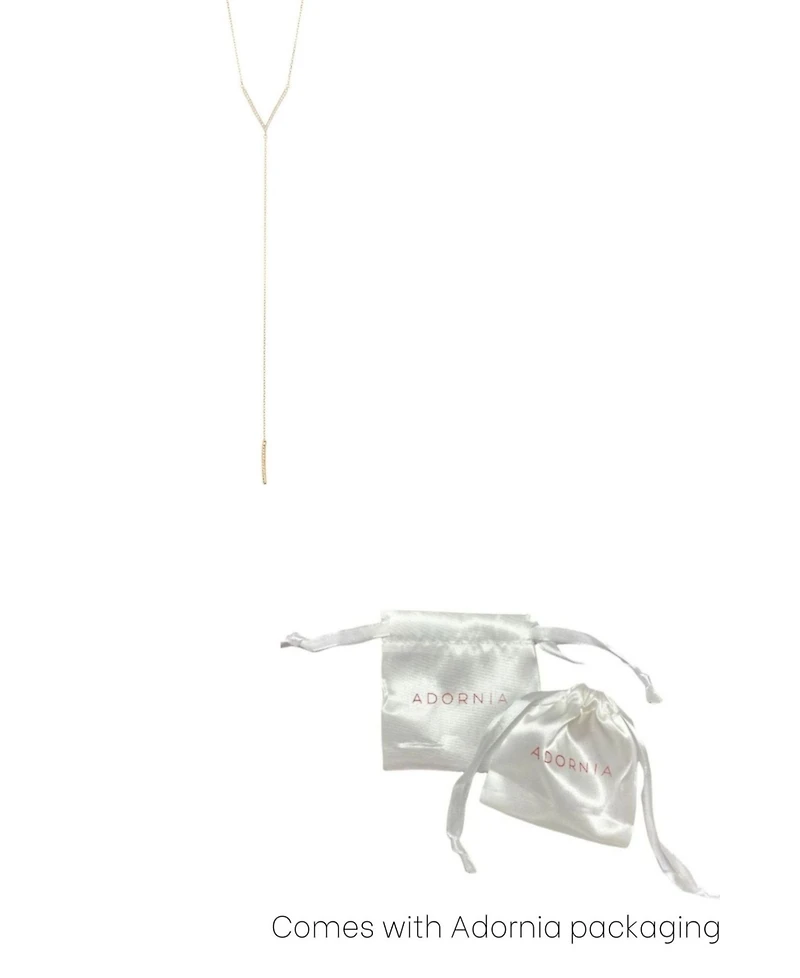 Adornia Gold Crystal Y Lariat Necklace