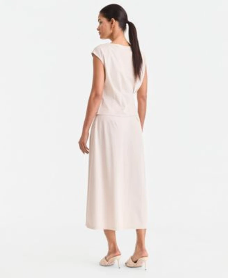 I.N.C. International Concepts Womens Cap Sleeve Ponte Knit Top Midi Skirt Macys Exclusive