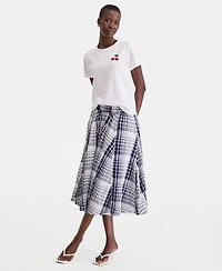 On 34th Women's Pull Check-Print Midi Skirt, Macy's Exclusive
