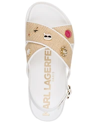 Karl Lagerfeld Paris Women's Harlan Round Toe X Band Sandals