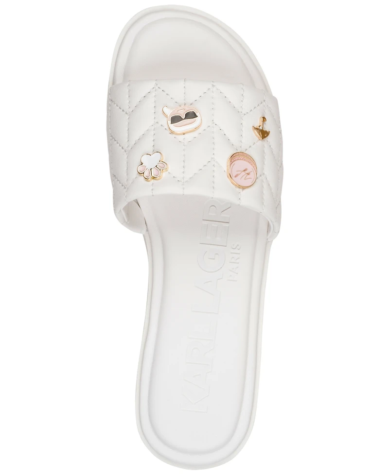 Karl Lagerfeld Paris Women's Carenza Macaron Slide Flat Sandals
