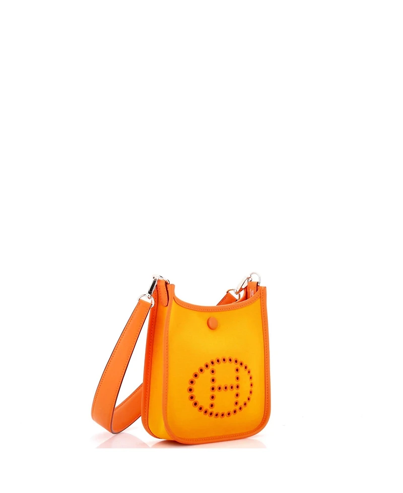 Pre-Owned HERMES Tpm Neo Evelyne Bag Toile and Leather