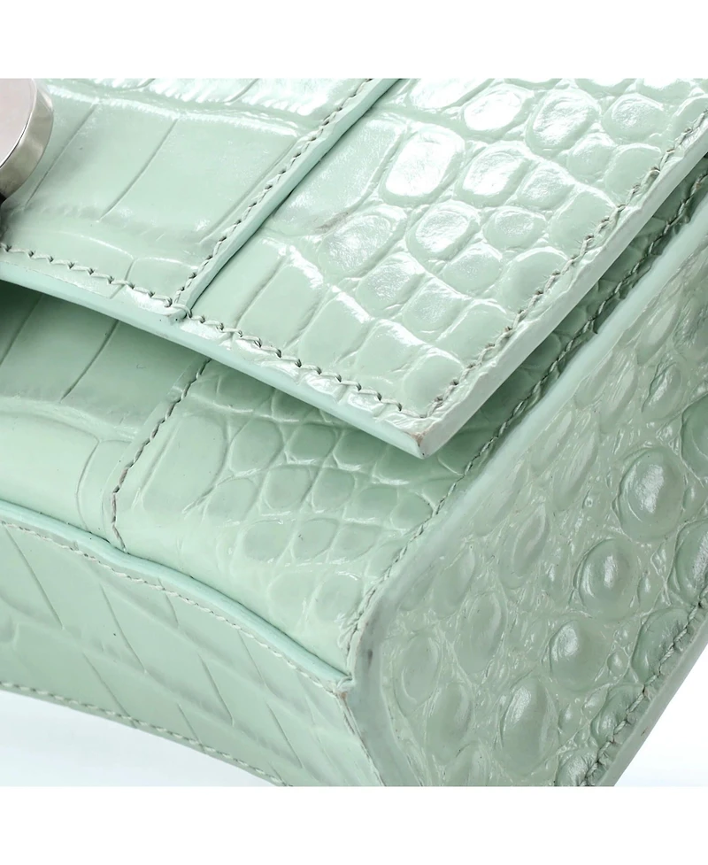 Pre-Owned Balenciaga Hourglass Chain Wallet Embossed Leather