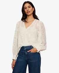 Sanctuary Women's Long-Sleeve Embroidered Blouse