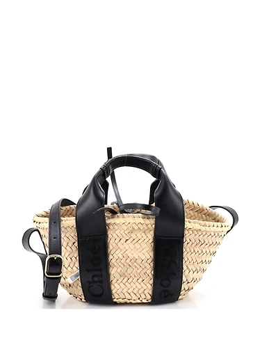 Pre-Owned Chloe Medium Sense Basket Tote Raffia with Leather