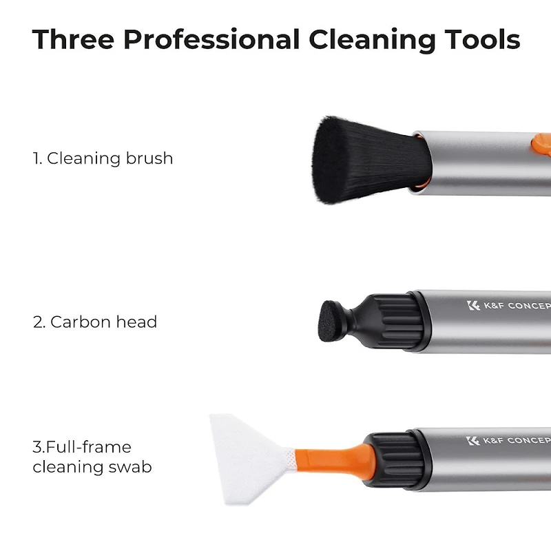 K&F Concept Versatile Switch Cleaning Pen Kit with 6x Full-Frame Sensor Cleaning Swab