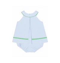 Florence Eiseman Baby Girls Check Seersucker Shortall With Golf Cart