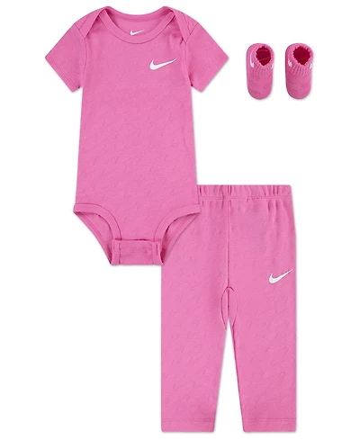 Nike Baby Boys' and Girls' Pointelle Bodysuit, Pants Socks, 3-Piece Set