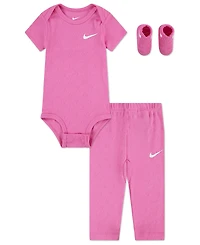 Nike Baby Boys' and Girls' Pointelle Bodysuit, Pants Socks, 3-Piece Set