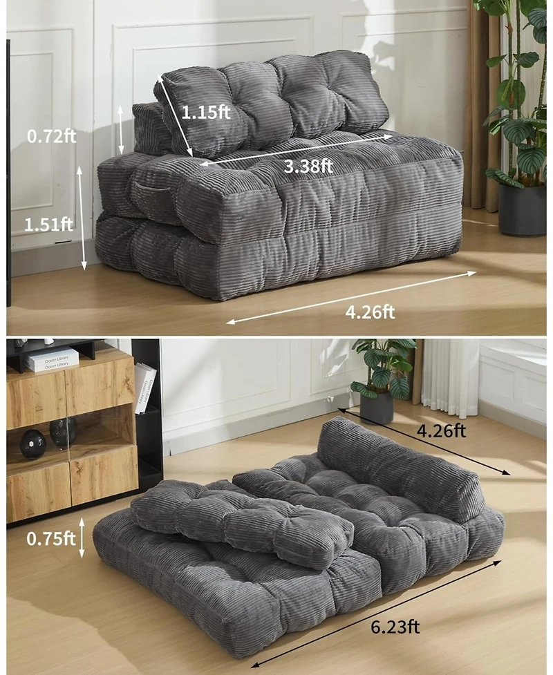 Gaomon Led Bed Frame with Storage Headboard & Drawers - No Box Spring Needed