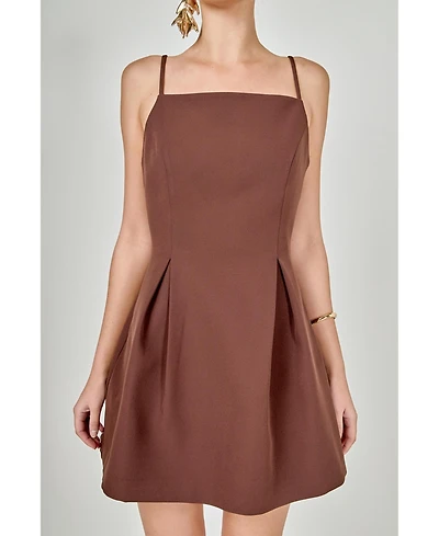 endless rose Women's Pleated Structured Mini Dress