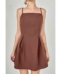 endless rose Women's Pleated Structured Mini Dress