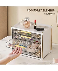 Yigii 4-Drawer Makeup Organizer - Clear Acrylic Vanity Storage