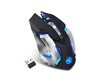Risokeys Gaming Mouse-2.4G Wireless Rechargeable Mouse, 7-Color Rgb Backlit, 4 Adjustable Dpi, Ergonomic Design for Pc, Laptop, Gamers & Office Users
