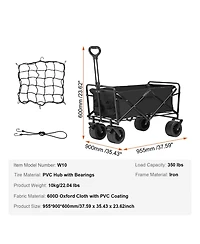All-Terrain Folding Wagon with 5-inch Wheels & Compact Storage