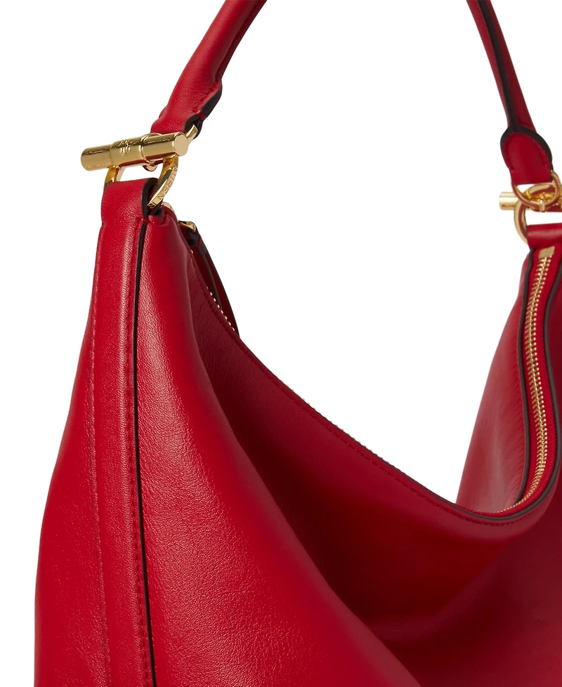 Lauren Ralph Blaike Large Soft Nappa Leather Shoulder Bag