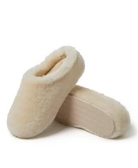 Fireside by Dearfoams Women's Maryboro Genuine Shearling Platform Fuzzy Clog Slipper