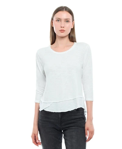 Wilt Clothing Women's 3/4 Sleeve Mock Layer Tee