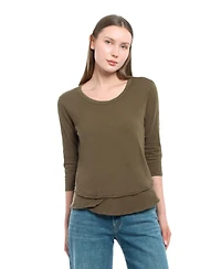 Wilt Clothing Women's 3/4 Sleeve Mock Layer Tee