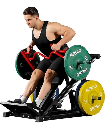 Mikolo Linear Row Machine, Plate-Loaded Back Workout Machine for Home Gym, Linear Bearing Row Machine for Lat & Upper Back Training