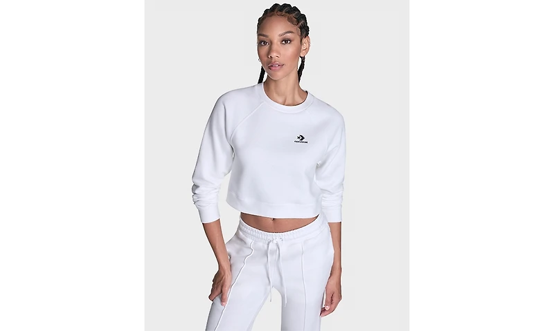 Converse Women's Star Chevron Cropped Crewneck Sweatshirt