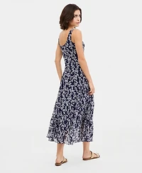Jones New York Women's Printed Tiered Maxi Dress