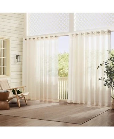 Elrene Home Fashions Carmen Sheer Extra Wide Indoor Outdoor Sheer Window Curtain