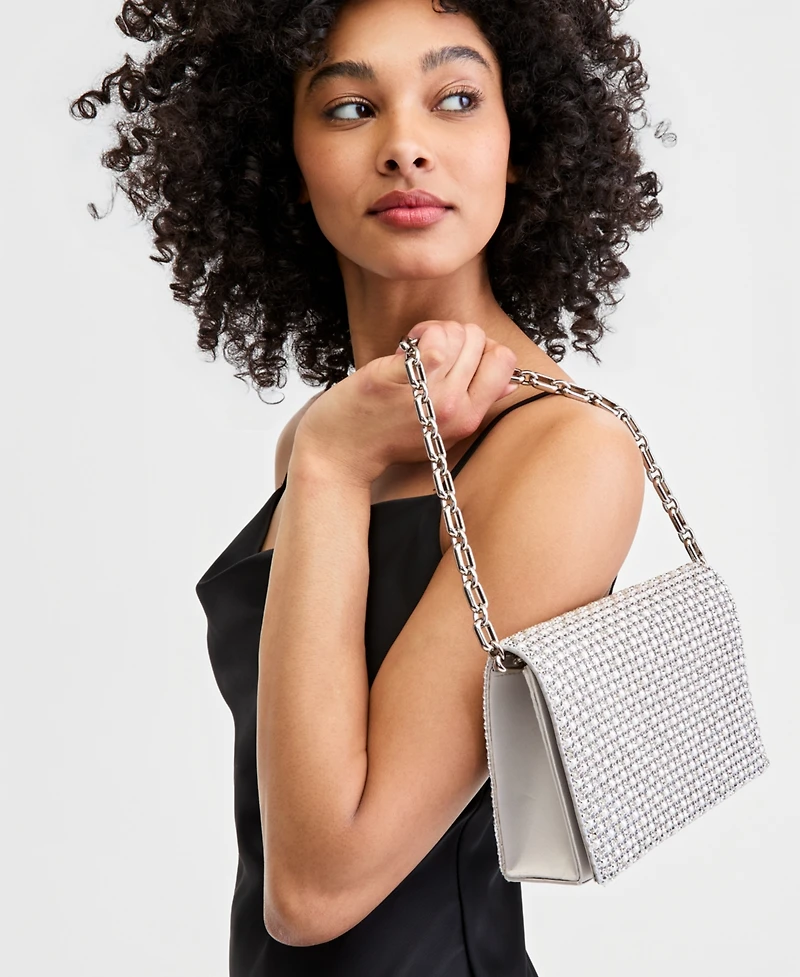 I.n.c. International Concepts Crystal and Imitation Mini Pearl Clutch Hanbag, Macy's Exclusive