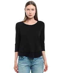 Wilt Clothing Women's 3/4 Sleeve Mock Layer Tee
