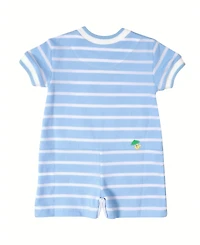 Florence Eiseman Baby Boy Stripe Knit Shortall With Elephant & Friends