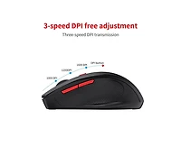 Risokeys 2.4G Wireless 6-Button Mouse: Ergonomic Grip, 3-Speed Dpi, for Office/Gaming