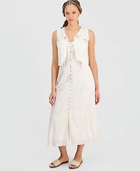 Lucky Brand Juniors' Festival Lacey Fly Away Cotton Top