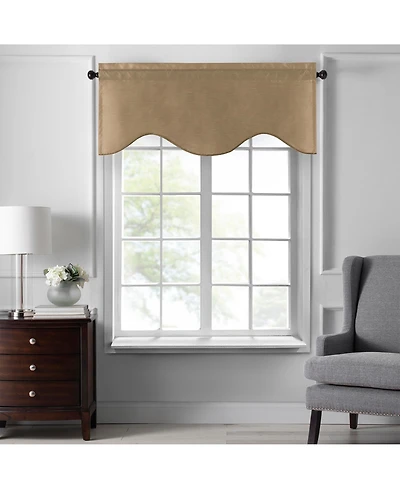Elrene Home Fashions Colette Faux Silk Scalloped Window Valance