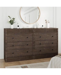 gaomon 3 Drawer Dresser for Bedroom, 31.5" Wide Fluted Chest of Drawers, Modern Wooden Nightstand Storage Cabinet Kids Room, Living Room