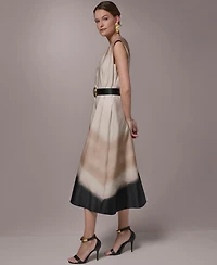 Donna Karan New York Women's Printed V-Neck Dress