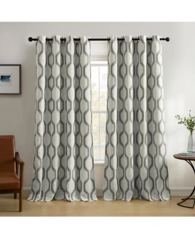 Elrene Home Fashions Renzo Ikat Geometric Linen Room Darkening Window Curtain